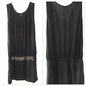 Tunic Blouse Black With Gold Beading Size XL